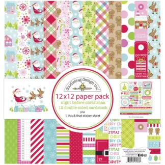 Doodlebug, Night Before Christmas 12x12 Inch Paper Pack