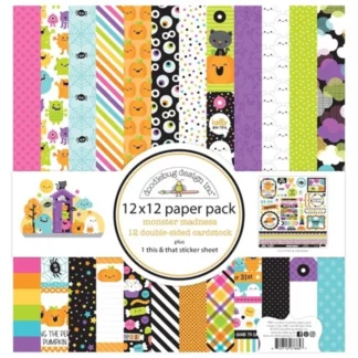 Doodlebug, Monster Madness 12x12 Inch Paper Pack