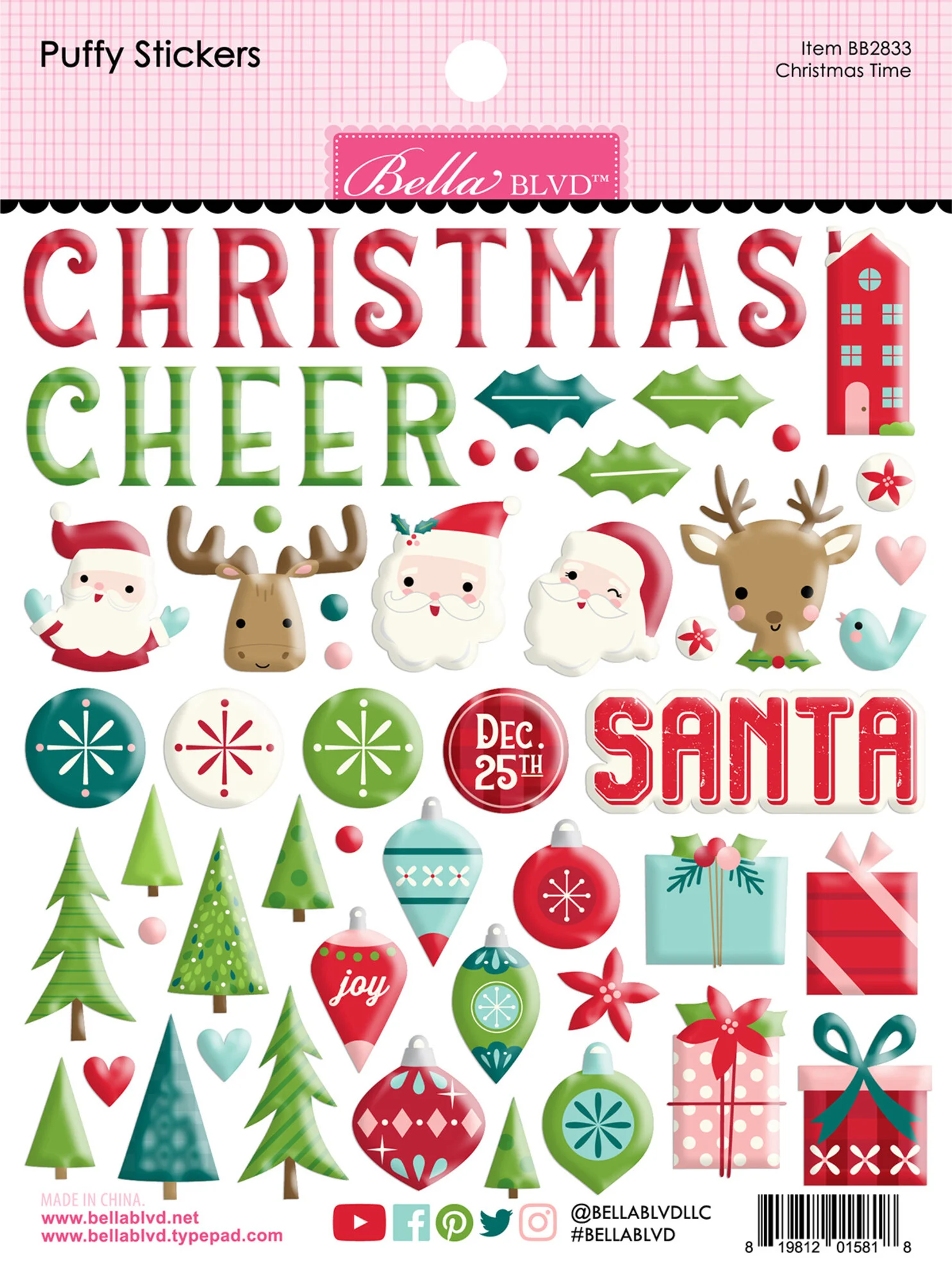 Bella BLVD Christmas Time Puffy Stickers