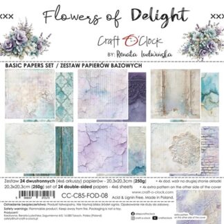 Craft O’ Clock, 8x8 Paper Set: Flowers Of Delight