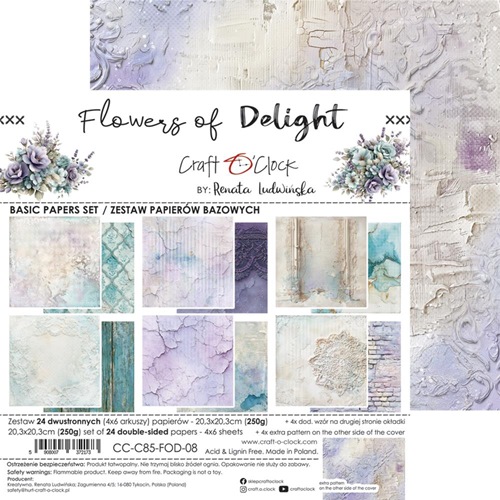 Craft O’ Clock, 8x8 Paper Set: Flowers Of Delight - Image 8