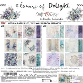 Craft O’ Clock, 8x8 Paper Set: Flowers Of Delight