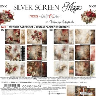 Craft O’ Clock, 8x8 Paper Set: Silver Screen Magic