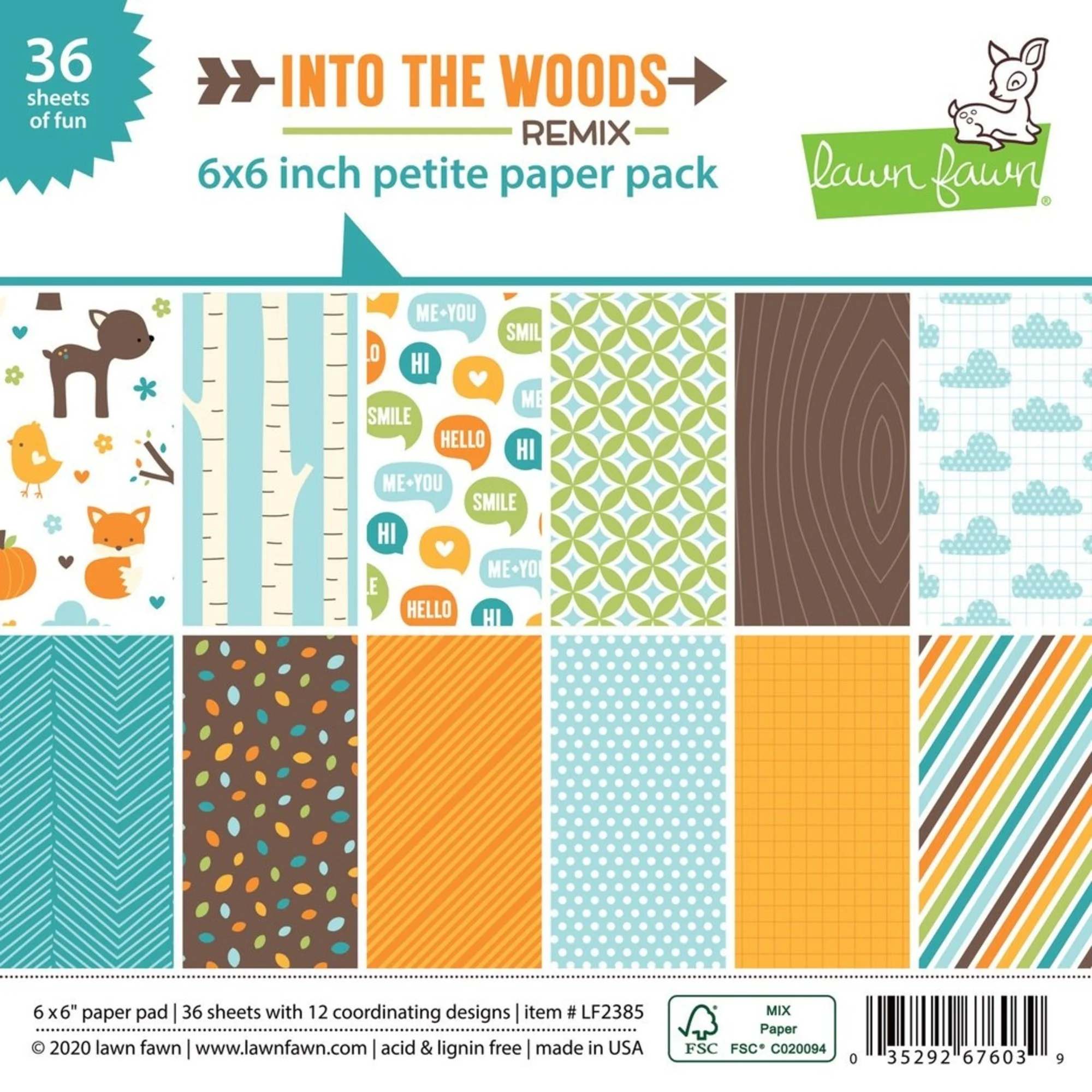 Lawn Fawn Into the Woods Remix 6x6 Inch Petite Paper Pad