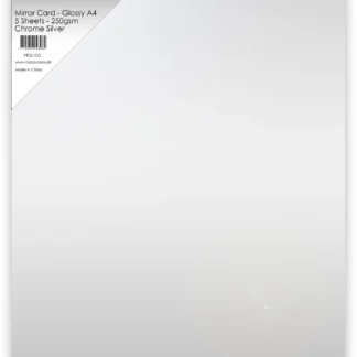 Paper Favourites Mirror Card Glossy A4 Chrome Silver 250gsm