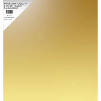 Paper Favourites Mirror Card Glossy A4 Polished Gold 250gsm