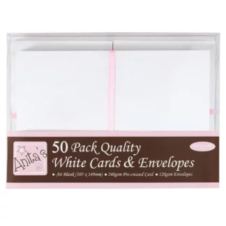 White Cards and Envelopes 10,5 x 14,8 cm, 50-pack