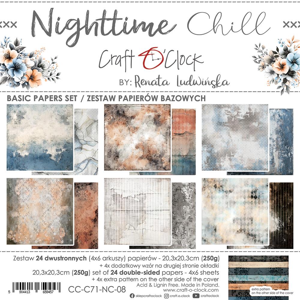 Craft O’ Clock, 8x8 Paper Set: Nighttime Chill