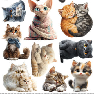 Craft O’ Clock, 6x12 Cut Set: Cats