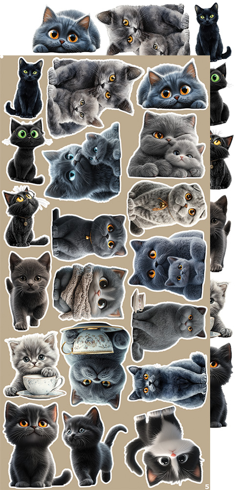 Craft O’ Clock, 6x12 Cut Set: Cats - Bild 6