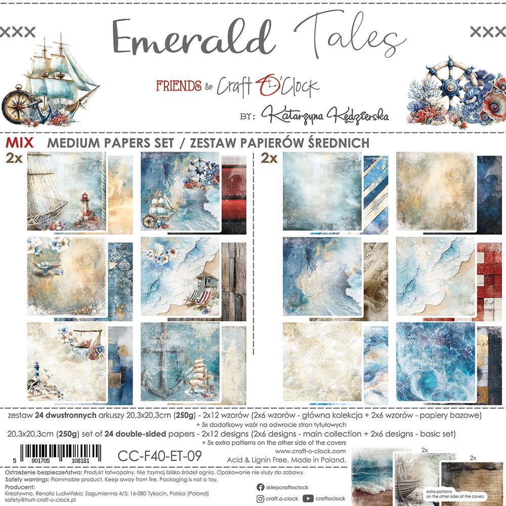 Craft O’ Clock, 8x8 Mixed Paper Set: Emerald Tales