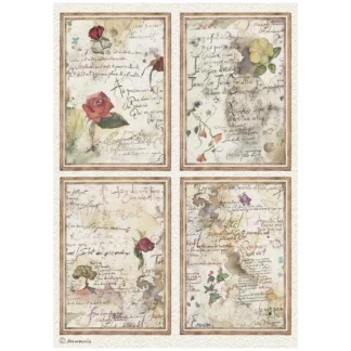 Stamperia, A4 Rice Paper, Flowers and Poems
