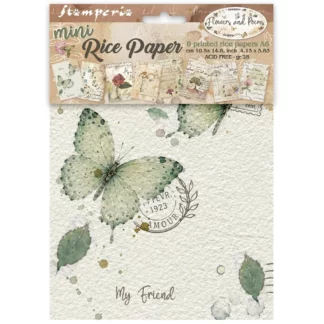Stamperia, A6 Rice Paper: Flowers and Poems
