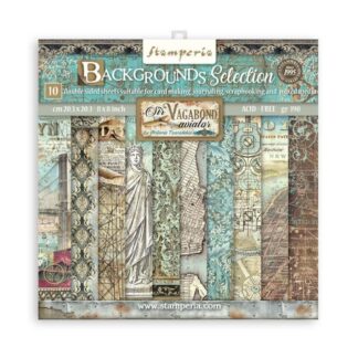 Stamperia, 8x8, Paper Set Backgrounds: Sir Vagabond Aviator