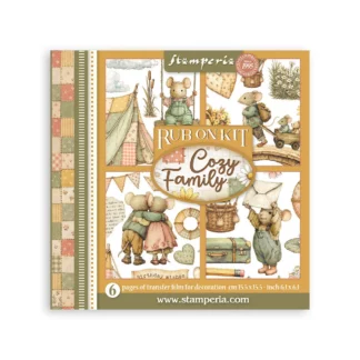 Stamperia, 6x6, Rub On Kit: Cozy Family
