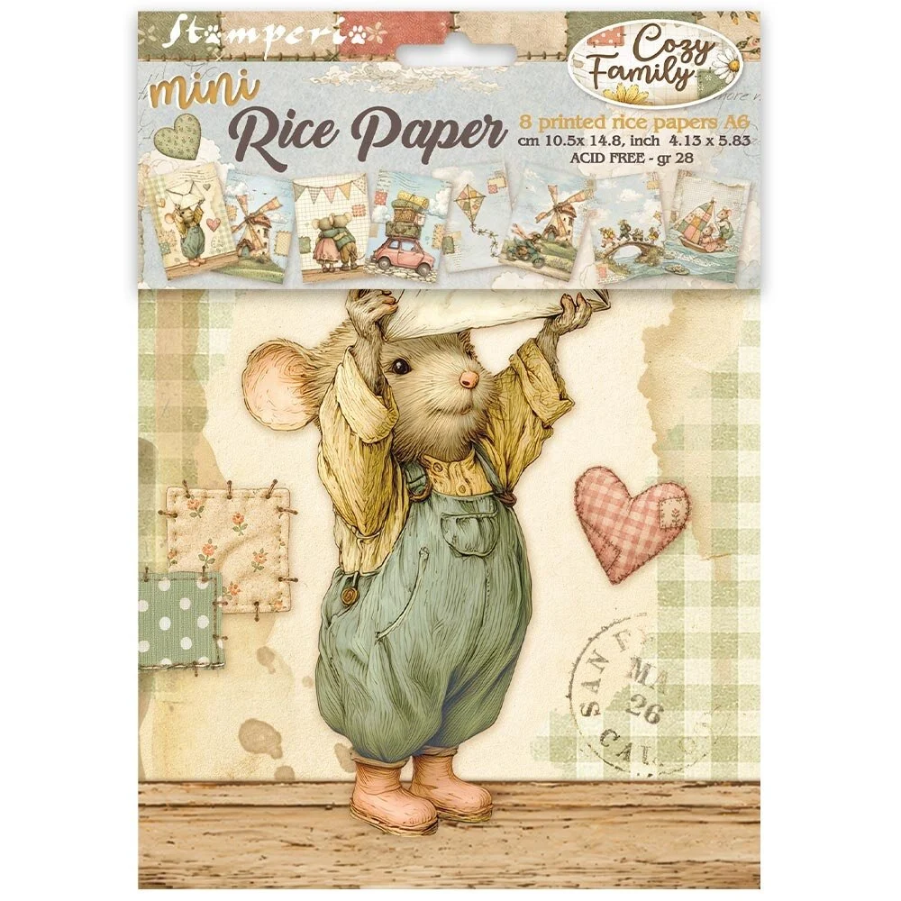 Stamperia, A6 Rice Paper: Cozy Family