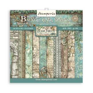 Stamperia, 12x12, Paper Set Backgrounds: Magic Forest