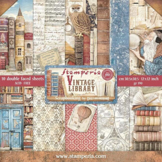 Stamperia, 12x12, Paper Set: Vintage Library