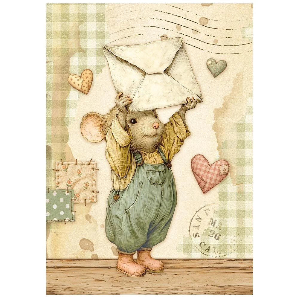 Stamperia, A6 Rice Paper: Cozy Family - Bild 8