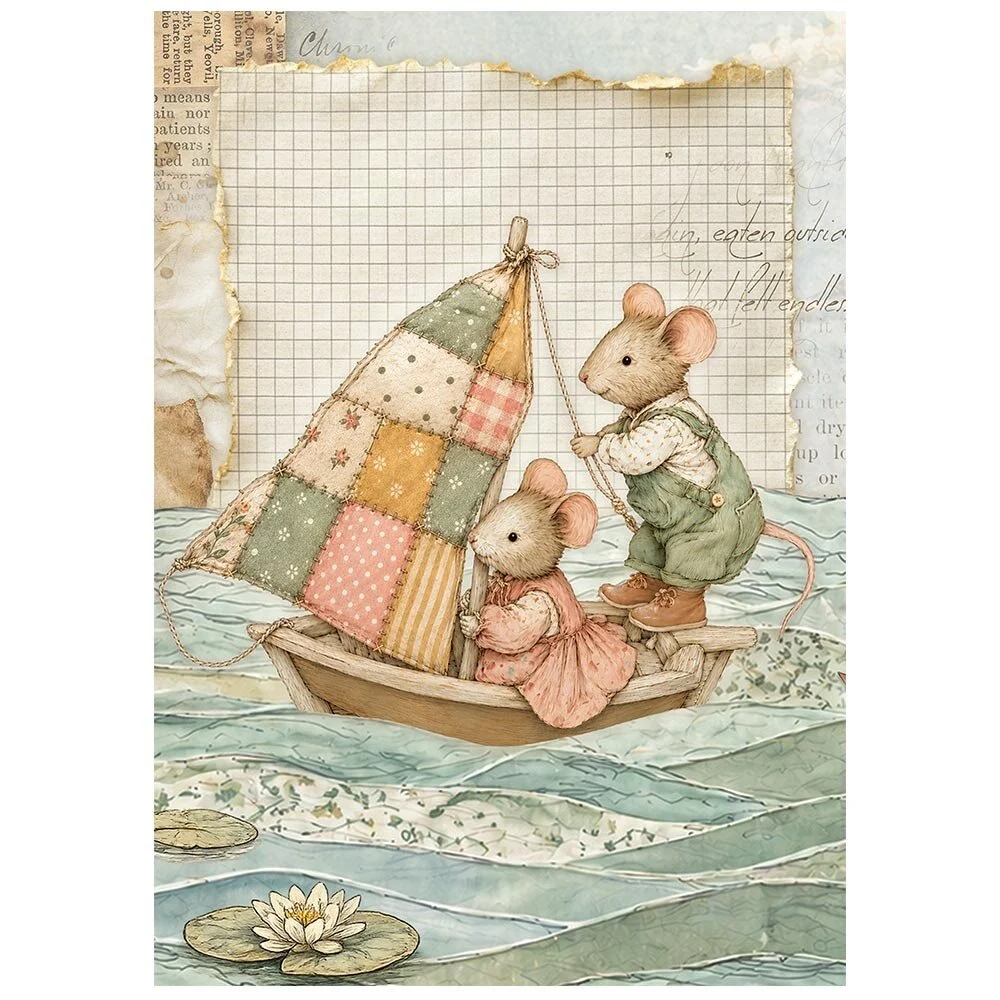 Stamperia, A6 Rice Paper: Cozy Family - Bild 4
