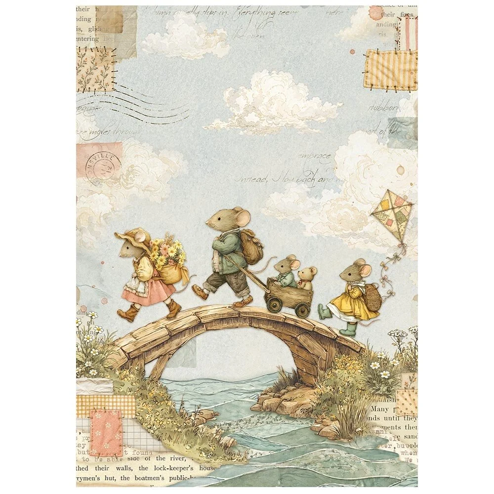Stamperia, A6 Rice Paper: Cozy Family - Bild 2