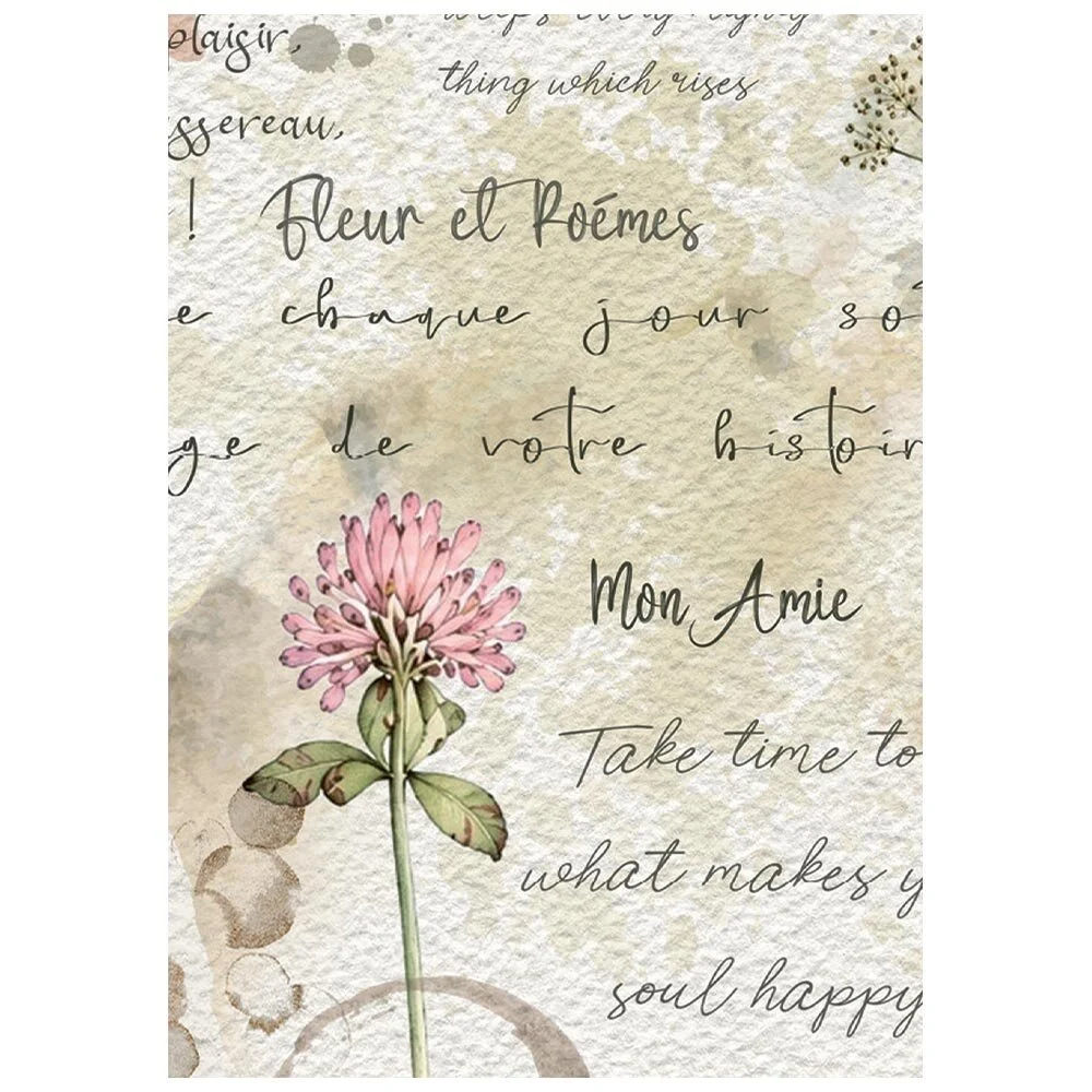 Stamperia, A6 Rice Paper: Flowers and Poems - Bild 6